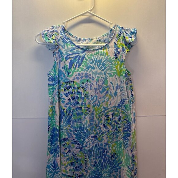 Lily Pulitzer Blue & Green Dress (Girls XL) - Picture 1 of 5